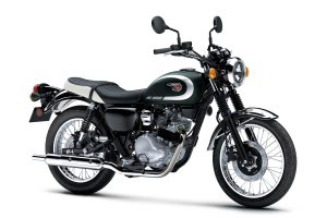 2026 Kawasaki W230 in Metallic Matte Dark Green, classic 250cc motorcycle