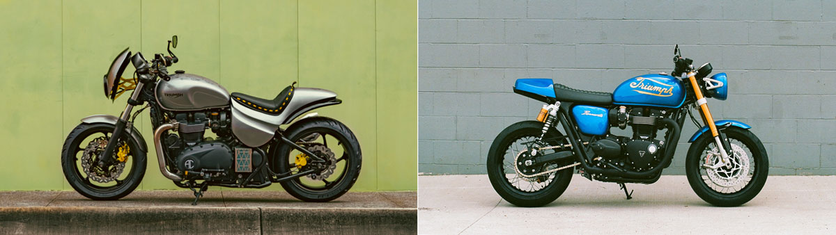 Triumph Originals 2025 customs from Mexico and USA displayed side-by-side.