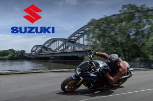 Suzuki Katana motorcycle promotional image showcasing modern design.