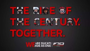 Ducati WeRideAsOne 2026 banner celebrating 100 years